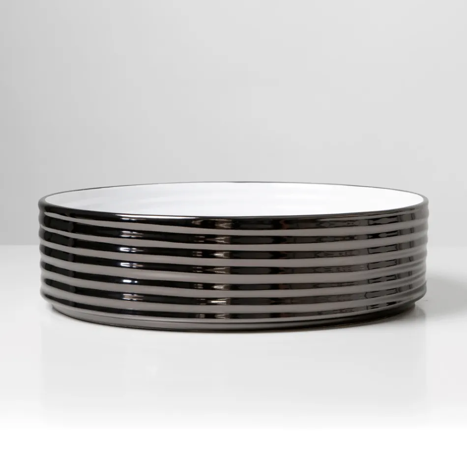 Lavabo da Appoggio in Gres Porcellanato Ondulato Made in Italy - Vibrazione Viadurini