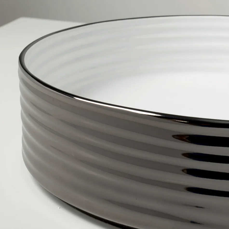 Lavabo da Appoggio in Gres Porcellanato Ondulato Made in Italy - Vibrazione Viadurini