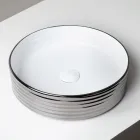 Lavabo da Appoggio in Gres Porcellanato Ondulato Made in Italy - Vibrazione Viadurini