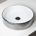 Lavabo da Appoggio in Gres Porcellanato Ondulato Made in Italy - Vibrazione Viadurini