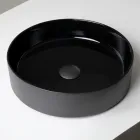 Lavabo da Appoggio in Gres Porcellanato Tornito a Mano Made in Italy - Halo Viadurini