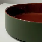 Lavabo da Appoggio in Gres Porcellanato Tornito a Mano Made in Italy - Halo Viadurini