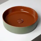 Lavabo da Appoggio in Gres Porcellanato Tornito a Mano Made in Italy - Halo Viadurini