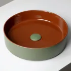 Lavabo da Appoggio in Gres Porcellanato Tornito a Mano Made in Italy - Halo Viadurini