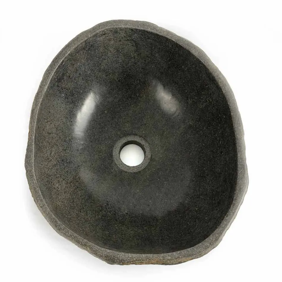 Lavabo da appoggio in pietra di fiume naturale  Agra Viadurini