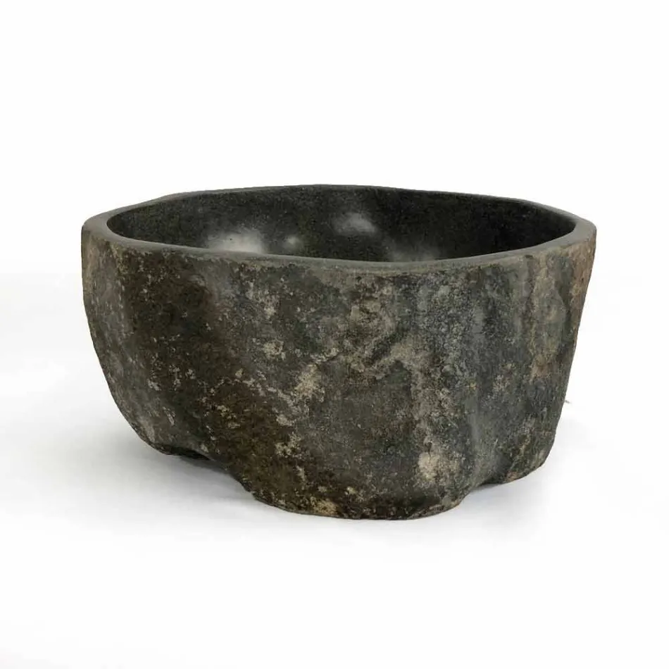 Lavabo da appoggio in pietra di fiume naturale  Agra Viadurini