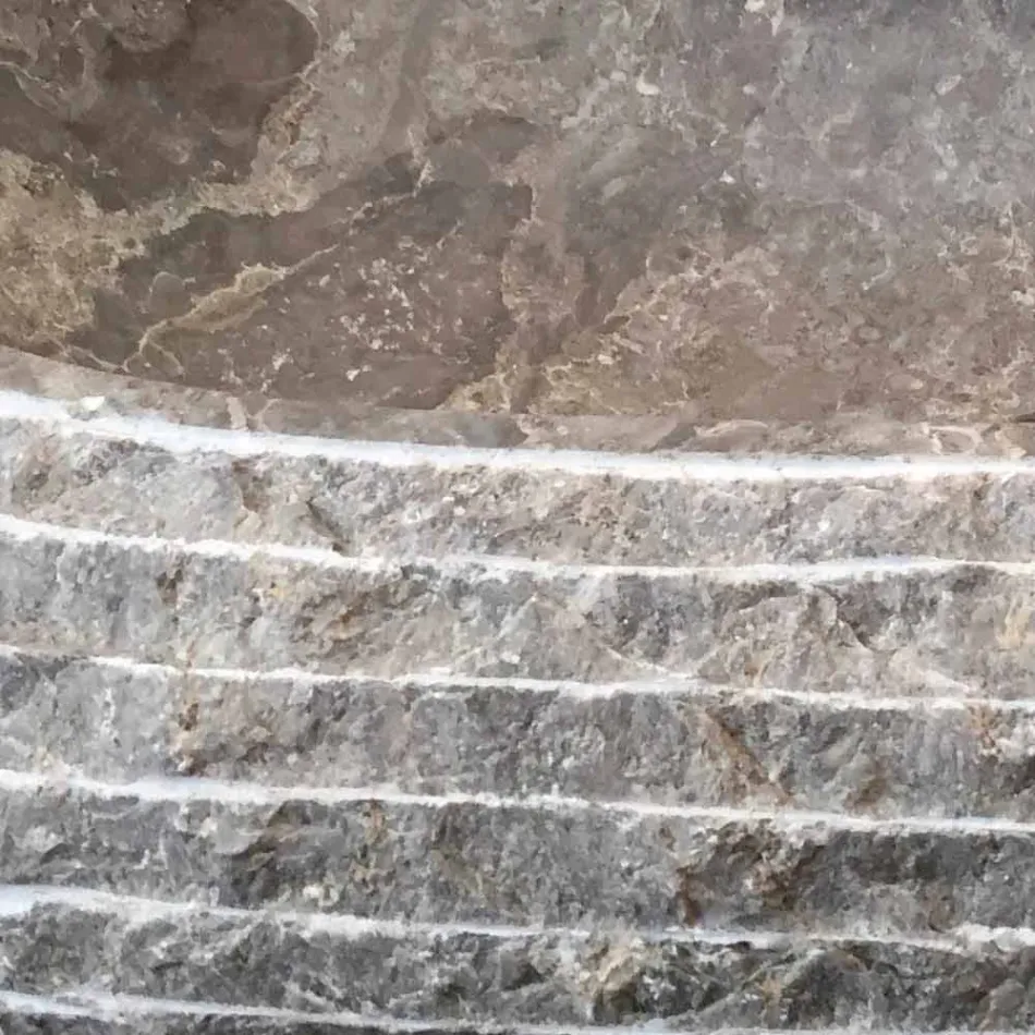 Lavabo da appoggio in pietra grigia Ivy, pezzo unico Viadurini