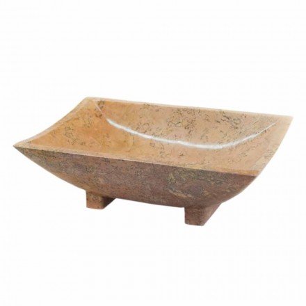 Lavabo da appoggio in pietra naturale Iria, 50x30x16 cm Viadurini