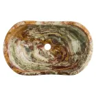 Lavabo da appoggio in pietra onice Leila, pezzo unico fatto a mano Viadurini