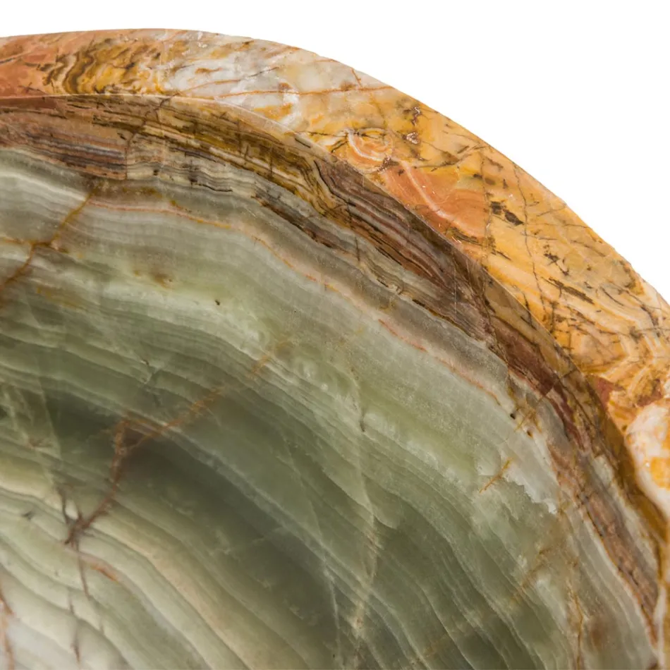 Lavabo da appoggio in pietra onice Leila, pezzo unico fatto a mano Viadurini