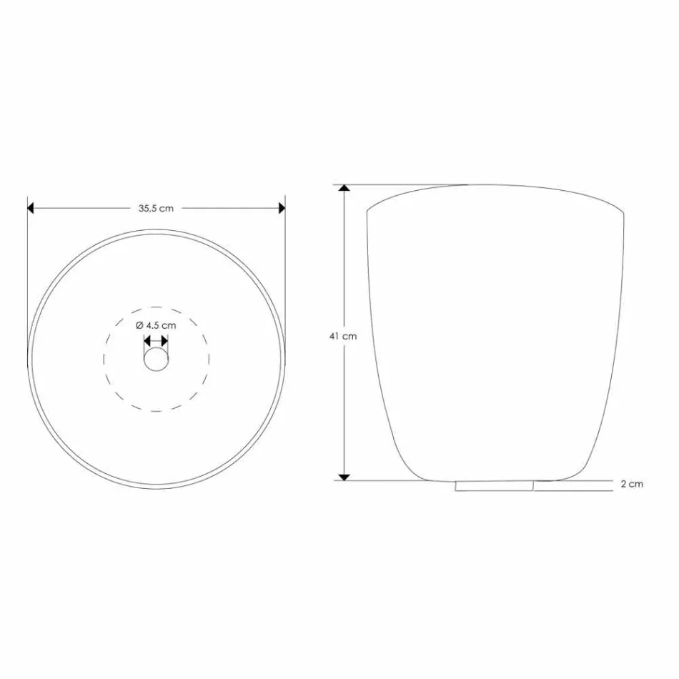 Lavabo da Appoggio in Resina e Polveri Minerali a Forma di Secchio - Secchiello Viadurini
