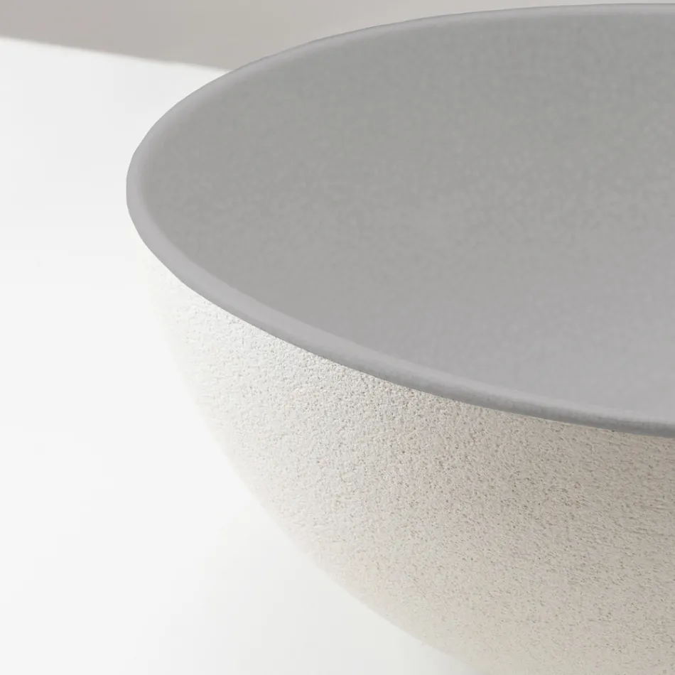 Lavabo da Appoggio in Terra Raku Tornita a Mano Mde in Italy - Magma Viadurini