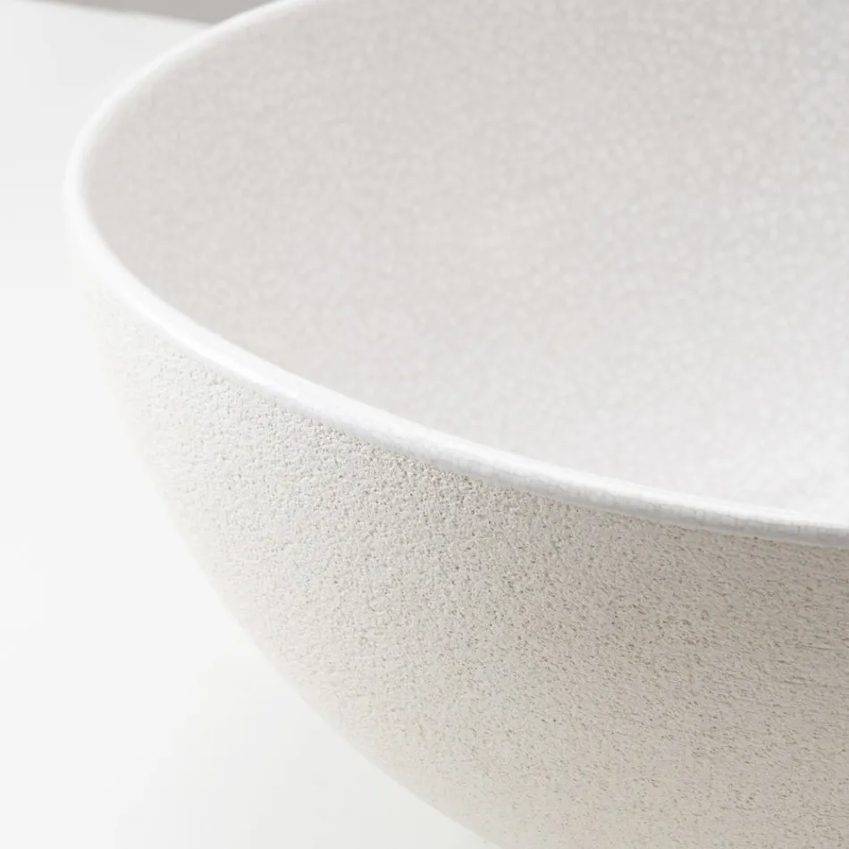 Lavabo da Appoggio in Terra Raku Tornita a Mano Mde in Italy - Magma Viadurini