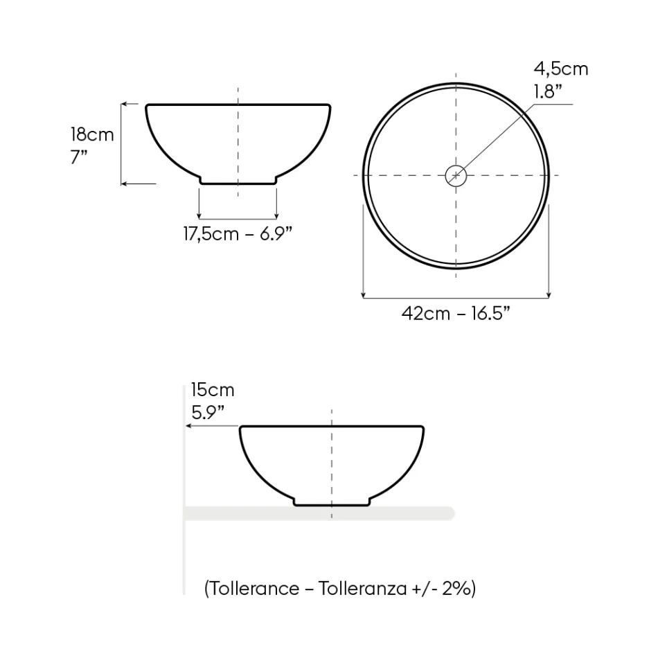 Lavabo da Appoggio in Terra Raku Tornita a Mano Mde in Italy - Magma Viadurini
