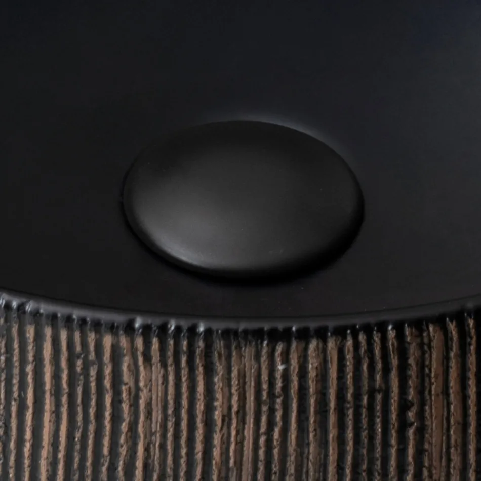 Lavabo da Appoggio in Terra Rossa Naturale Striato a Mano - Balance Viadurini