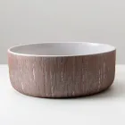 Lavabo da Appoggio in Terra Rossa Naturale Striato a Mano - Balance Viadurini