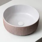 Lavabo da Appoggio in Terra Rossa Naturale Striato a Mano - Balance Viadurini