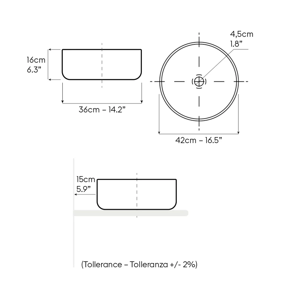 Lavabo da Appoggio in Terra Rossa Naturale Striato a Mano - Balance Viadurini