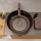 Lavabo da Appoggio in Vetro Veneziano Resinato e Verniciato - Excelsior Viadurini