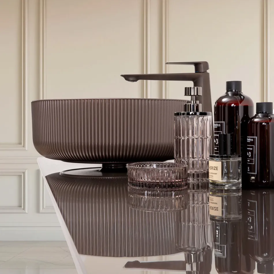 Lavabo da Appoggio in Vetro Veneziano Resinato e Verniciato - Excelsior Viadurini