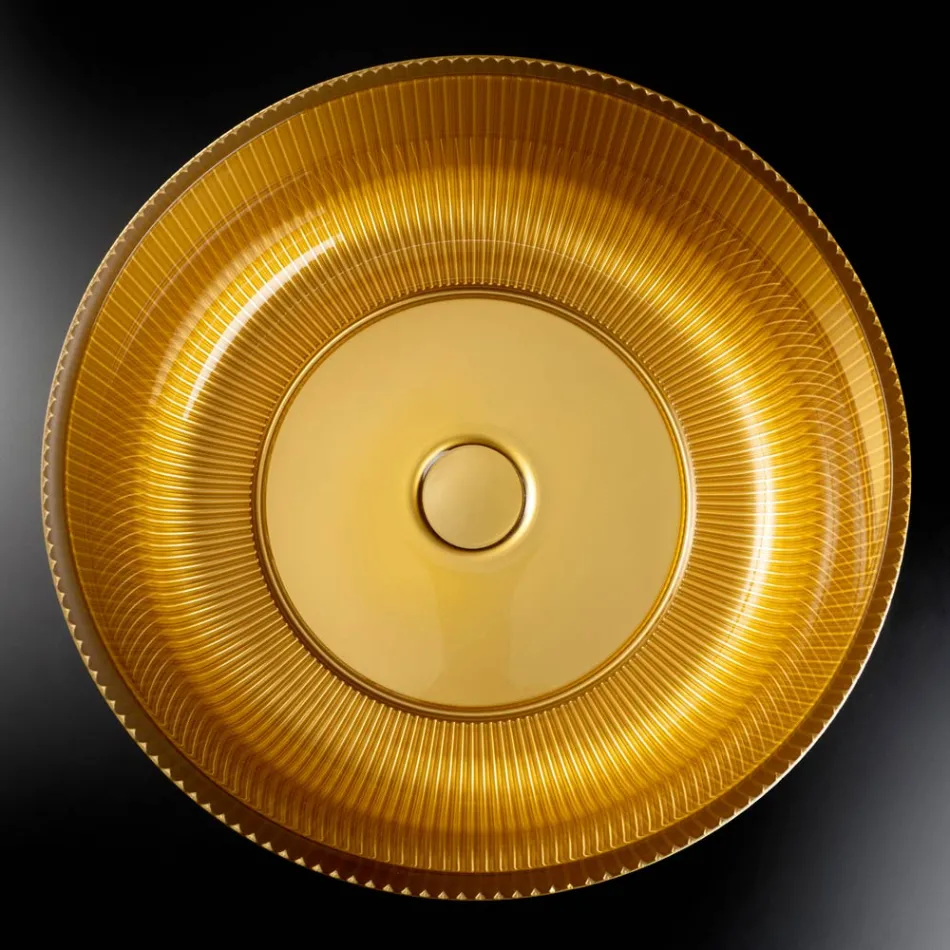 Lavabo da Appoggio in Vetro Veneziano Resinato e Verniciato - Excelsior Viadurini