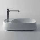 Lavabo da appoggio moderno in ceramica L 60cm fatto in Italia, Gaiola Viadurini