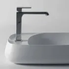 Lavabo da appoggio moderno in ceramica L 60cm fatto in Italia, Gaiola Viadurini