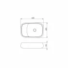 Lavabo da appoggio moderno in ceramica L 60cm fatto in Italia, Gaiola Viadurini