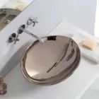 Lavabo da appoggio moderno in ceramica platino made in Italy Animals Viadurini