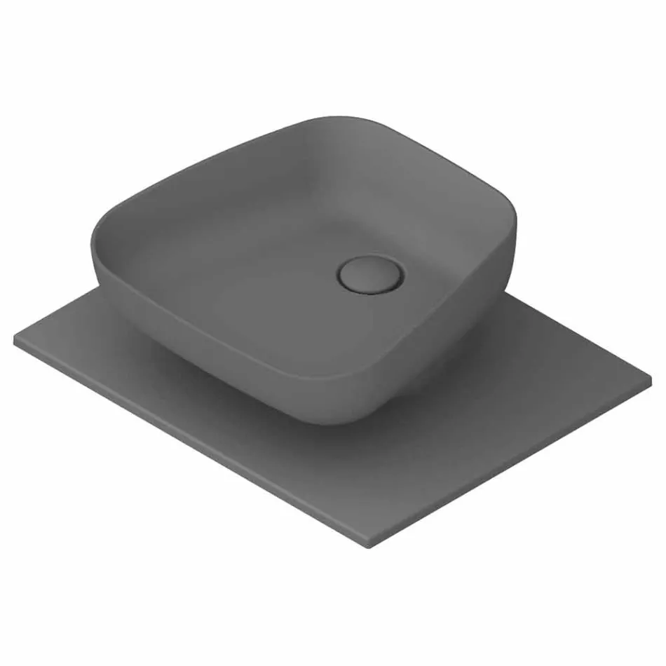 Lavabo da appoggio moderno in ceramica realizzato in Italia, Reale Viadurini