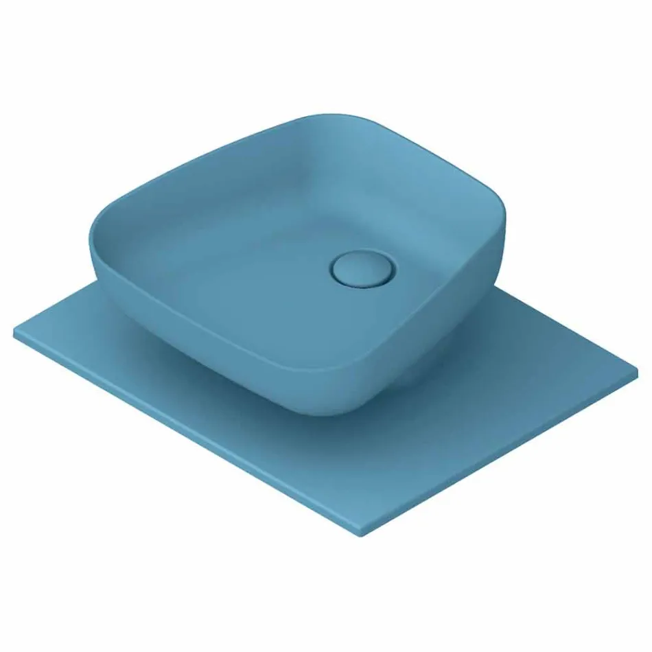 Lavabo da appoggio moderno in ceramica realizzato in Italia, Reale Viadurini