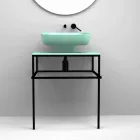 Lavabo da appoggio moderno in ceramica realizzato in Italia, Reale Viadurini