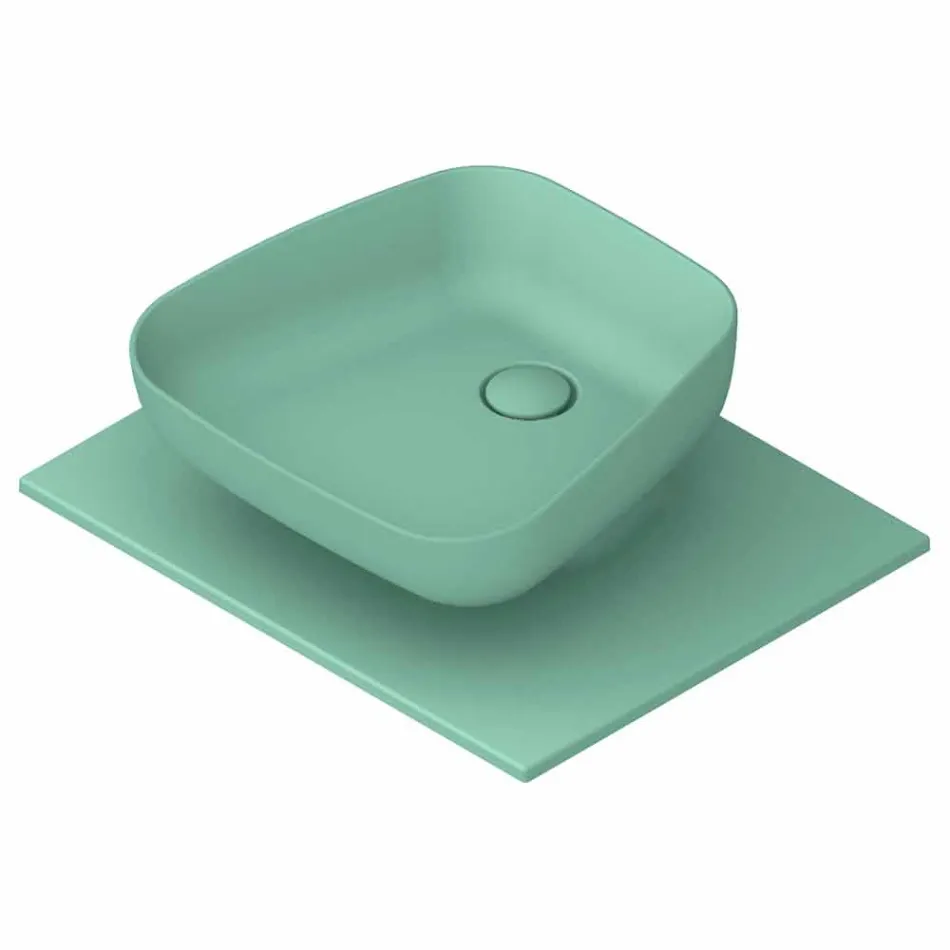 Lavabo da appoggio moderno in ceramica realizzato in Italia, Reale Viadurini