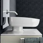 Lavabo da appoggio moderno in ceramica realizzato in Italia, Reale Viadurini
