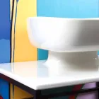 Lavabo da appoggio moderno in ceramica realizzato in Italia, Reale Viadurini