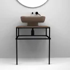 Lavabo da appoggio moderno in ceramica realizzato in Italia, Reale Viadurini
