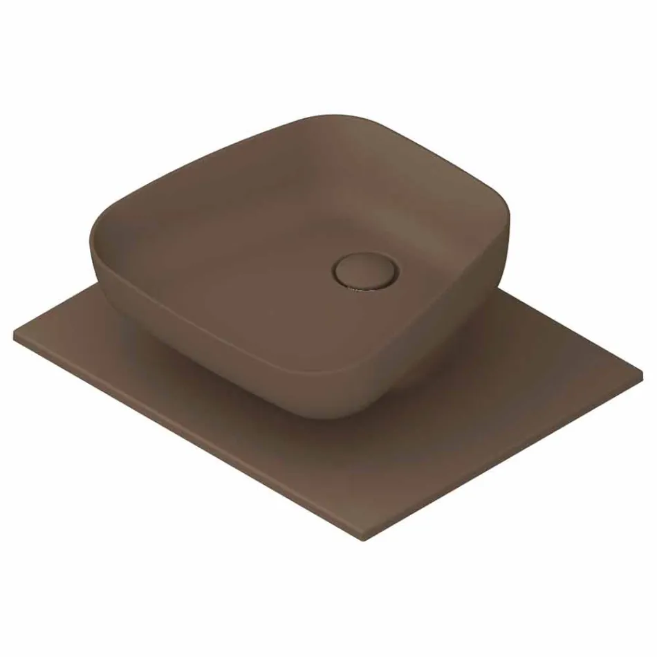 Lavabo da appoggio moderno in ceramica realizzato in Italia, Reale Viadurini