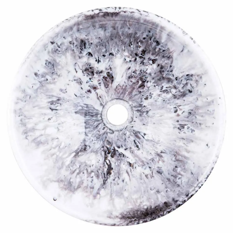 Lavabo da Appoggio Moderno in Resina Marrone e Nero – Dogliola Viadurini