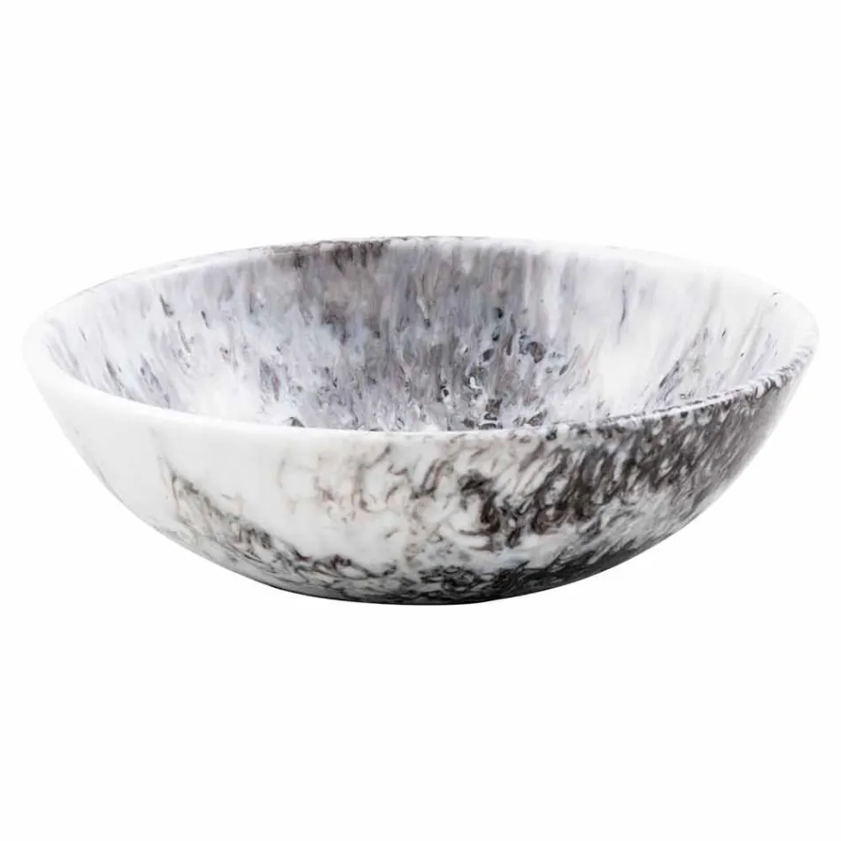 Lavabo da Appoggio Moderno in Resina Marrone e Nero – Dogliola Viadurini