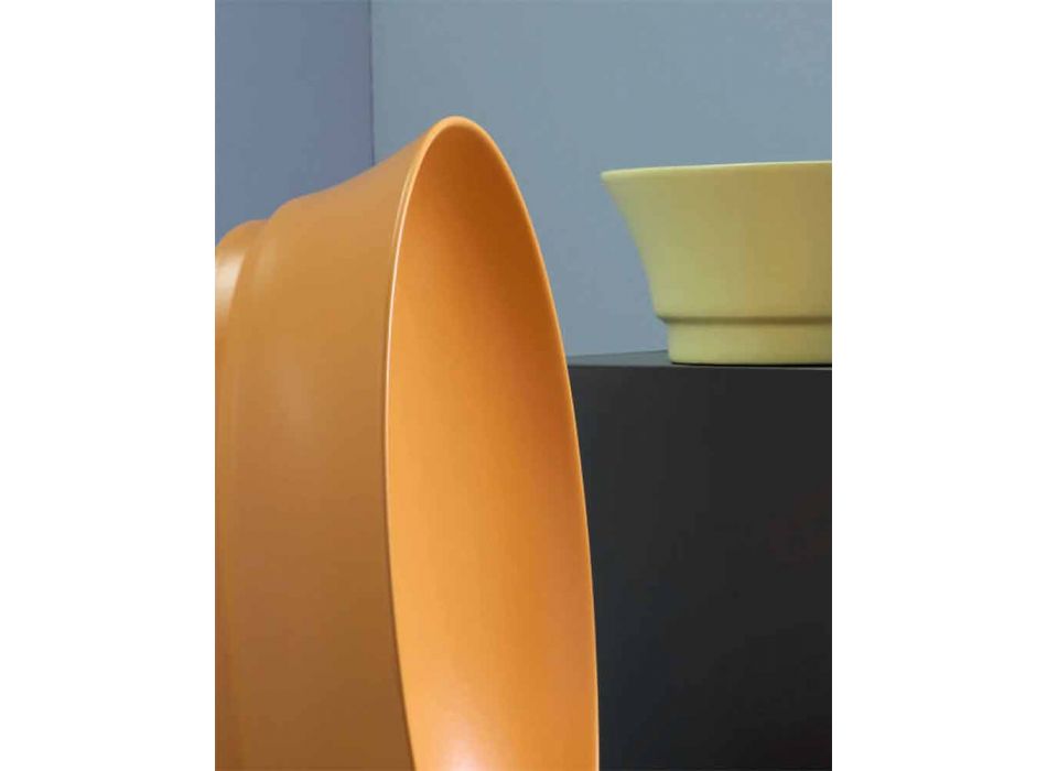Lavabo da Appoggio Ovale di Design Moderno in Ceramica Made in Italy – Zarro Viadurini