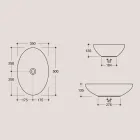 Lavabo da Appoggio Ovale in Ceramica Lucida Realizzato in Italia - Ferry Viadurini