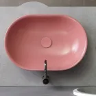 Lavabo da Appoggio Ovale in Ceramica Opaca Realizzato in Italia - Nelly Viadurini