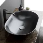 Lavabo da Appoggio Ovale in Ceramica Opaca Realizzato in Italia - Nelly Viadurini