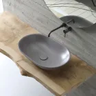 Lavabo da Appoggio Ovale in Ceramica Opaca Realizzato in Italia - Nelly Viadurini