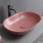 Lavabo da Appoggio Ovale in Ceramica Opaca Realizzato in Italia - Nelly Viadurini