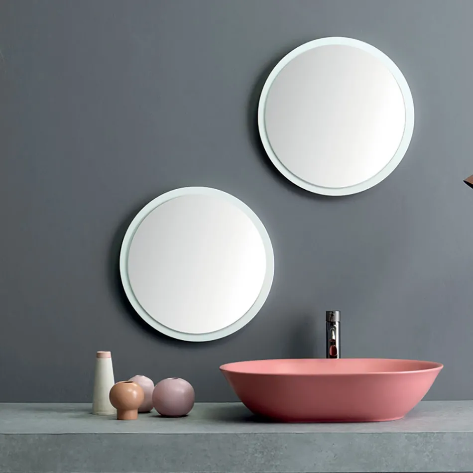 Lavabo da Appoggio Ovale in Ceramica Opaca Realizzato in Italia - Nelly Viadurini