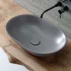 Lavabo da Appoggio Ovale in Ceramica Opaca Realizzato in Italia - Nelly Viadurini