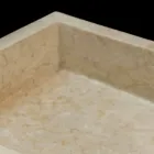 Lavabo da appoggio per bagno bianco in pietra naturale Jef,pezzo unico Viadurini