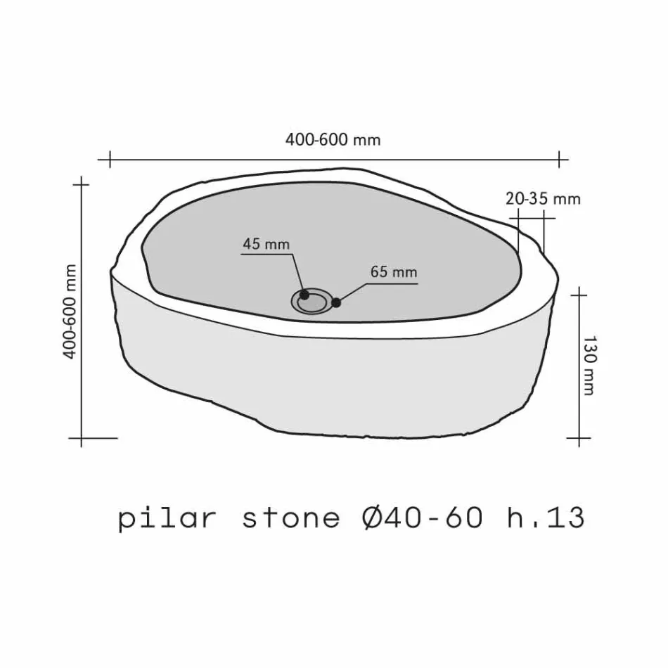 Lavabo da Appoggio Pezzo Unico in Basalto Hassan Viadurini
