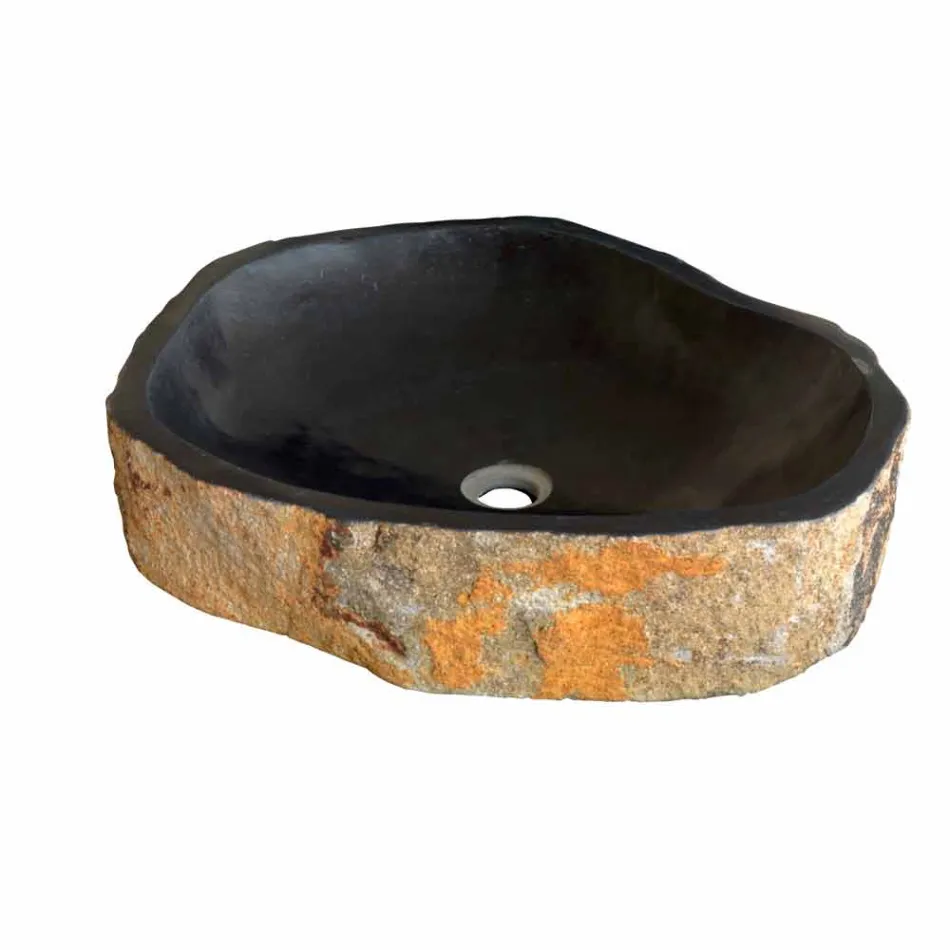 Lavabo da Appoggio Pezzo Unico in Basalto Hassan Viadurini